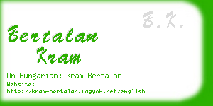 bertalan kram business card